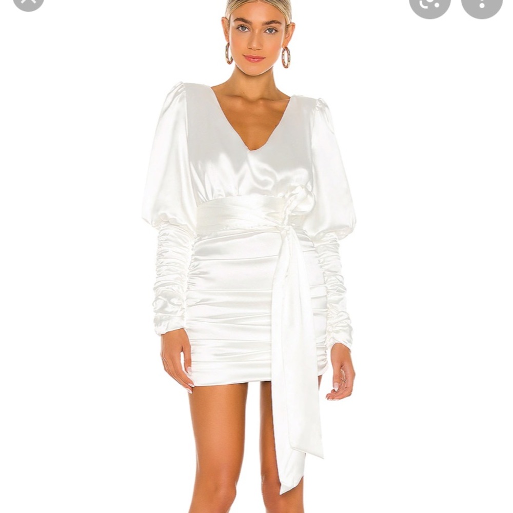 Danielle Guizio ruched halter neck tie dress